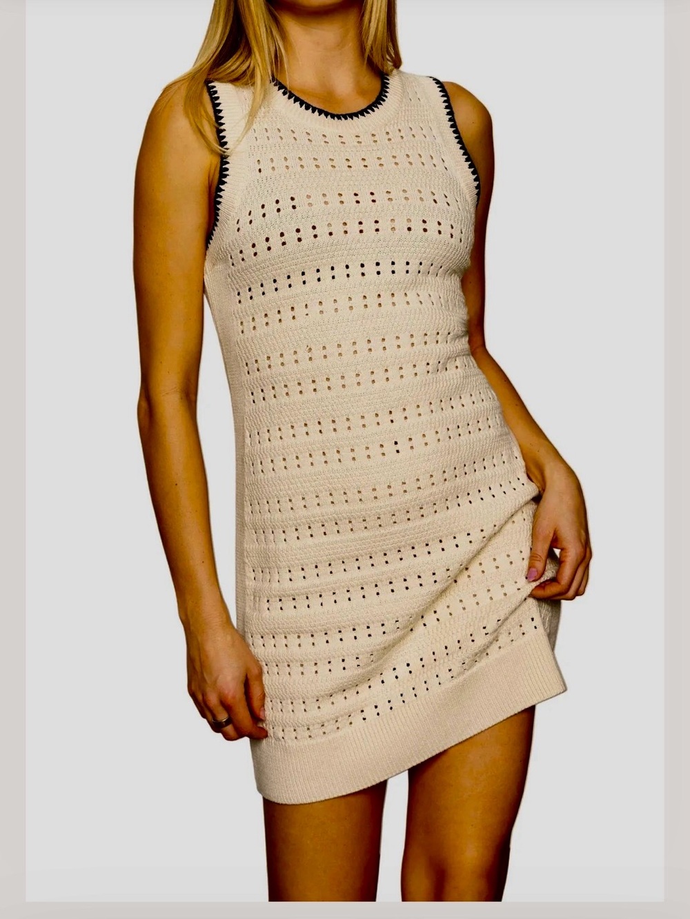 NWT Sanctuary Cream Knit Sleeveless Shift Dress